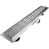 SONNI Canaleta de Ducha con Sifón de Acero Inoxidable 70cm-Típo de Línea Desagüe de Ducha con Accesorio de Piso-con Tope…